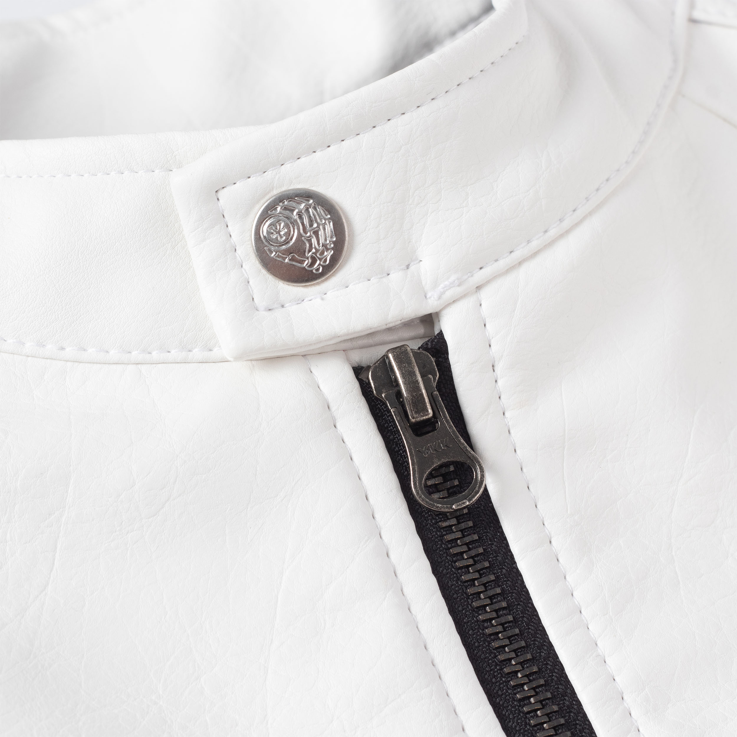 Áo Khoác DirtyCoins Leather Biker Jacket - White