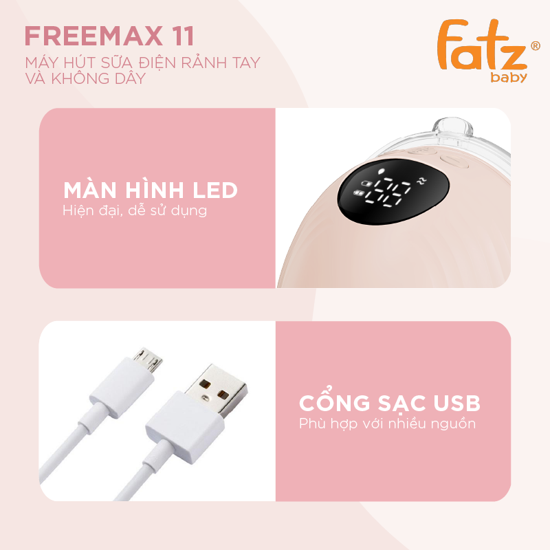 Máy hút sữa điện rảnh tay không dây Fatz baby Freemax 11 -  FB1207CW