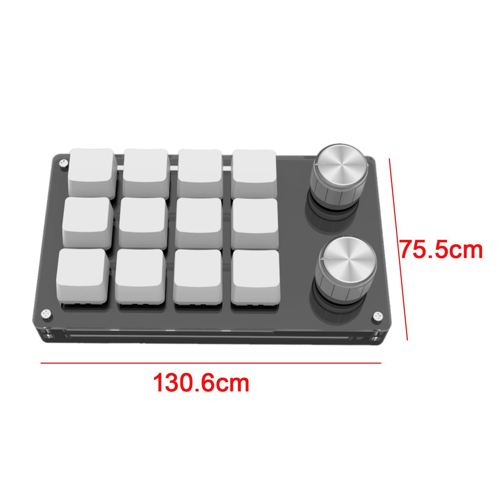 Black One Handed Mini 12 Keys Game Keyboard Tools Programmable Premium
