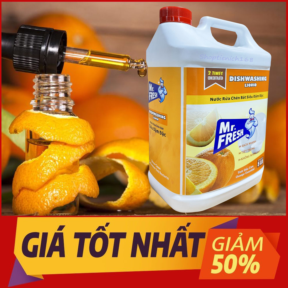 Nước rửa chén bát siêu đậm đặc Mr.fresh 5L hương cam