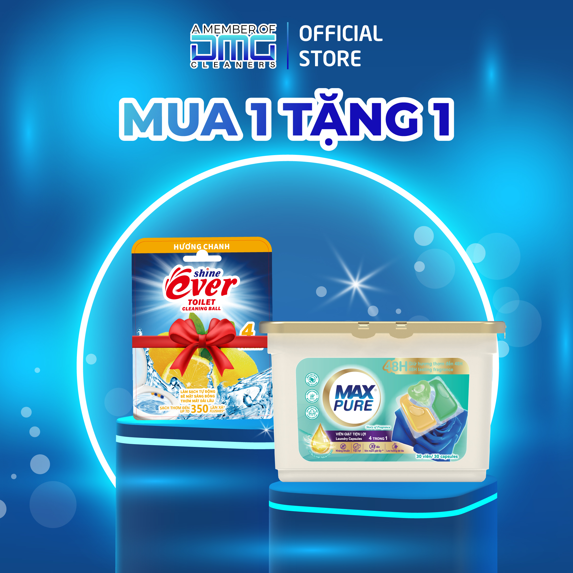 Hộp Viên Giặt Maxpure Hương Huyền Thoại 30v