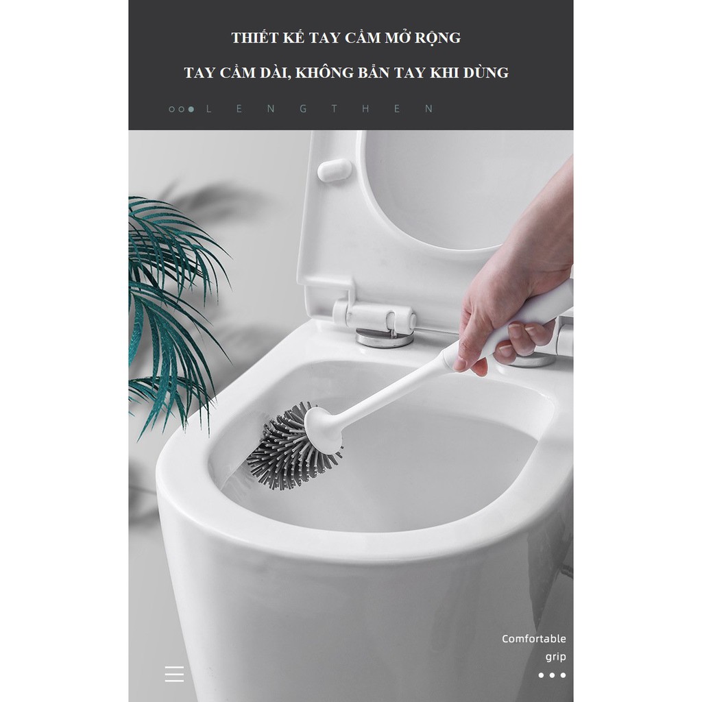 Cây Chổi Cọ Nhà Vệ Sinh Cao Cấp Có Ngăn Để Đồ Kèm Kệ Để Chổi Cọ Rửa Toilet Thông Minh (Tặng Miếng Dán Dự Phòng