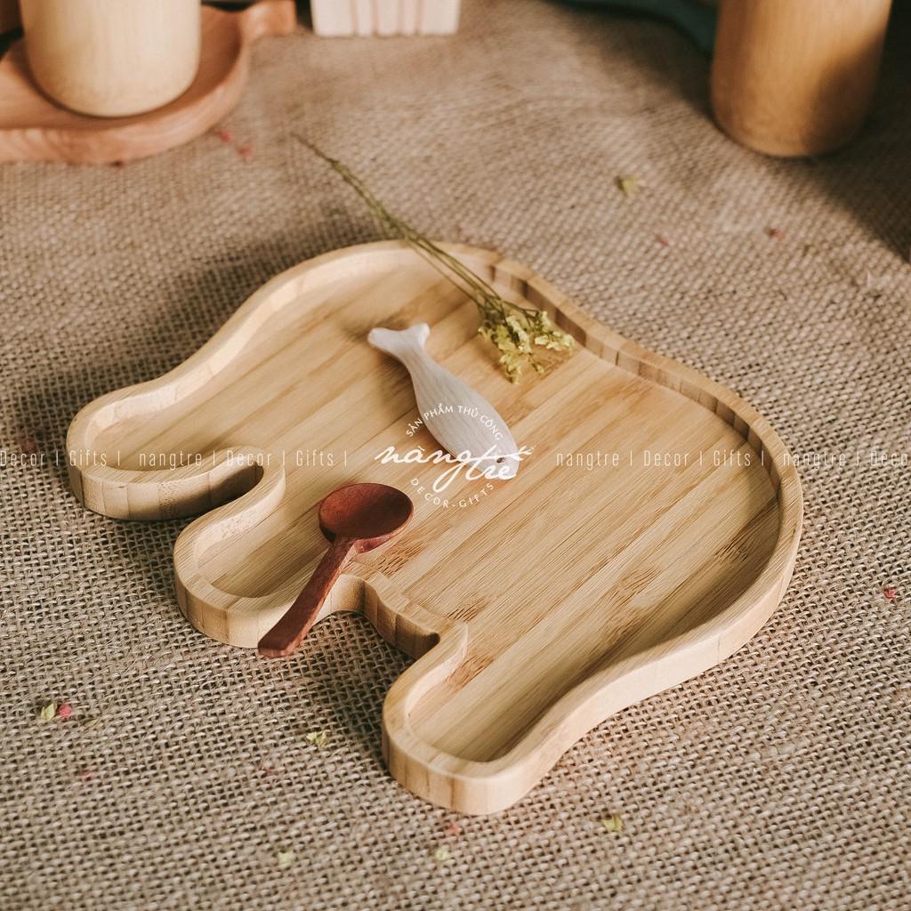 Khay gỗ tre hình con voi cho bé - Khay gỗ tre