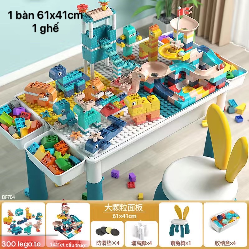 Bộ bàn ghế lắp ghép SIZE ĐẠI cho bé 340 và 610 chi tiết