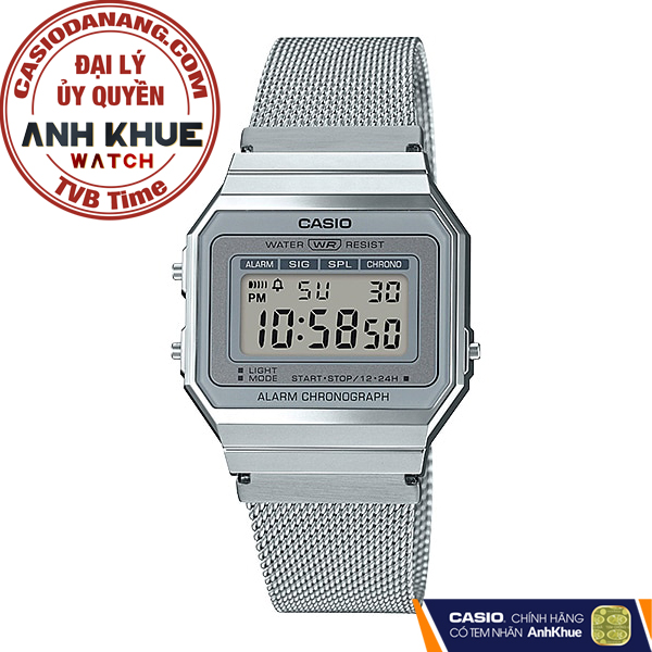 Đồng hồ unisex dây kim loại Casio Standard chính hãng A700WM-7ADF