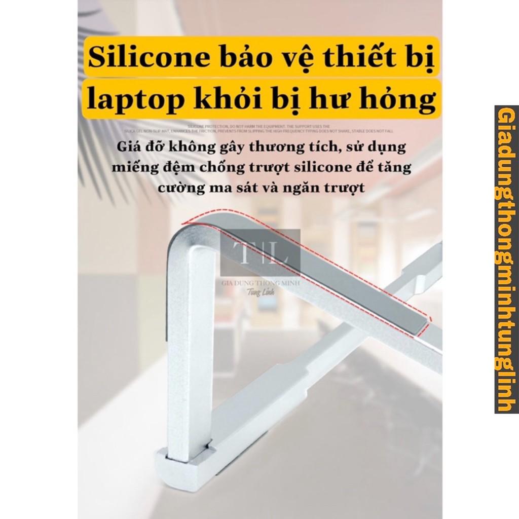 Thanh Giá Đỡ Kệ Máy Tính Laptop Đa Năng Kệ gấp gọn, silicon chống trượt hợp kim nhôm tản nhiệt điều chỉnh góc