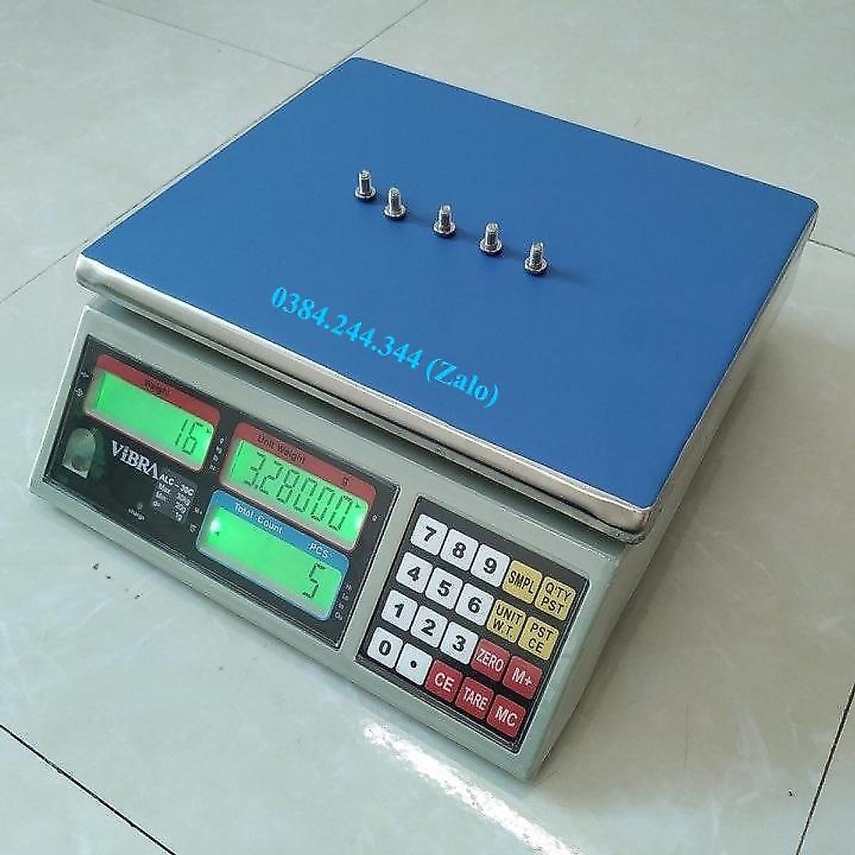 Bộ sản phẩm cân kiểm tra cảnh báo gồm cân điện tử đếm ALC 3kg/0.1g và đèn còi cảnh báo Đỏ -Vàng -Xanh