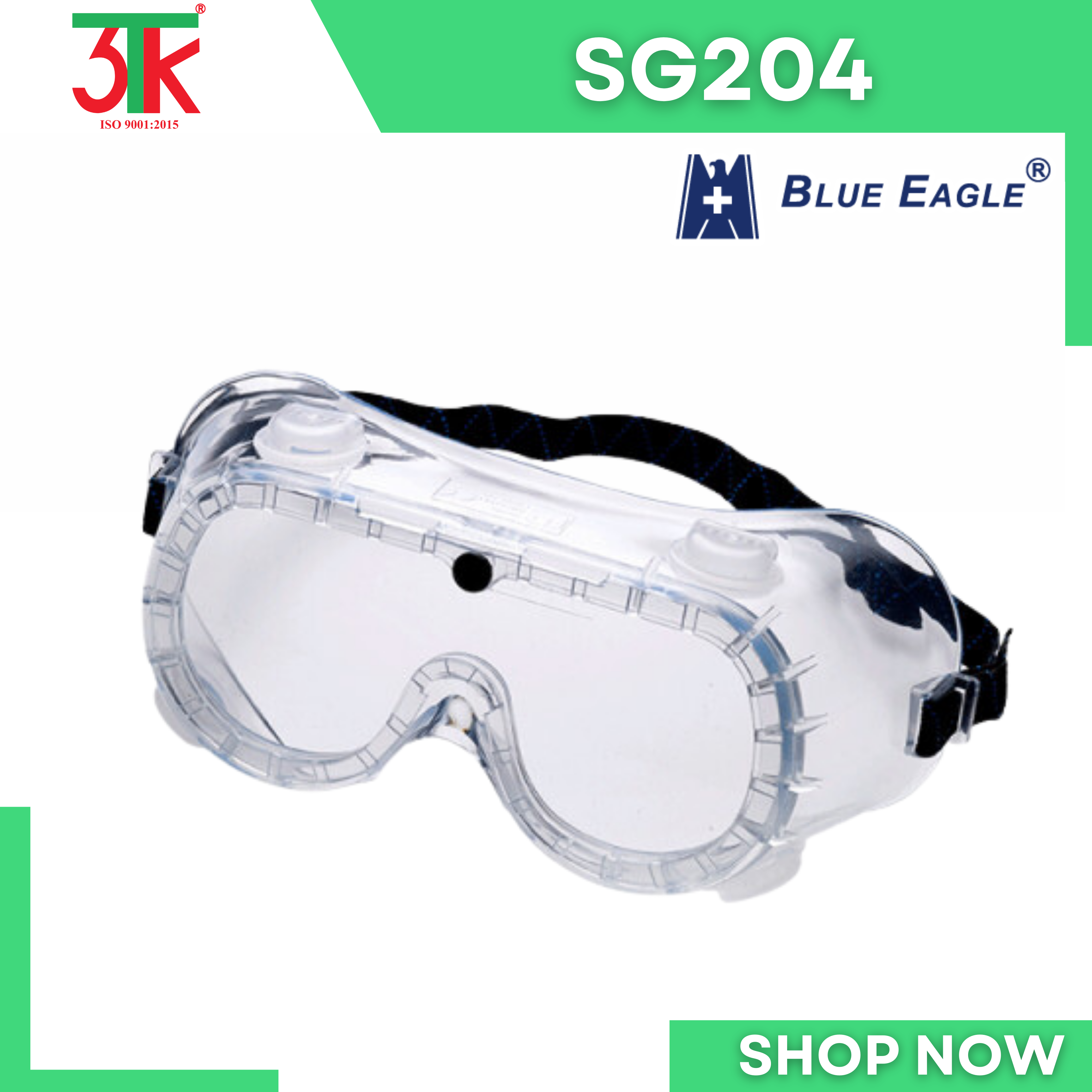 Kính bảo hộ Blue Eagle SG204 chống hóa chất , chống va đập , chống tĩnh điện