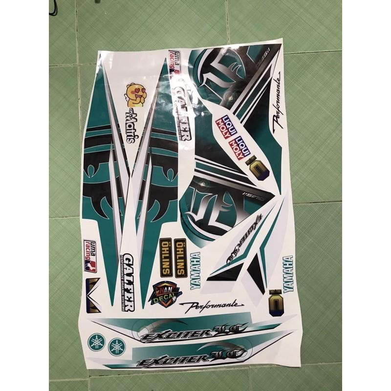 Tem exciter 135 lc xanh ngọc đen