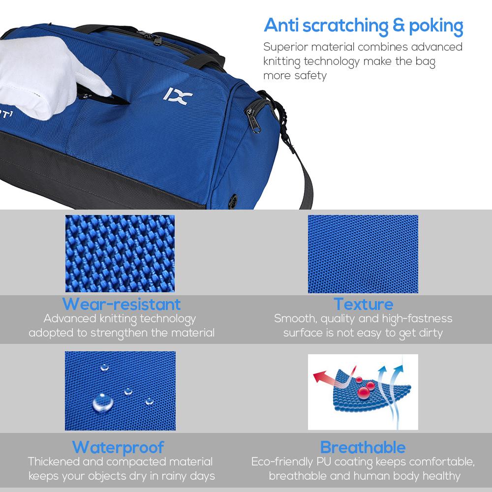 Túi du lịch Duffele chống thấm nước 18L với ngăn đựng giày riêng biệt, túi hình trụ