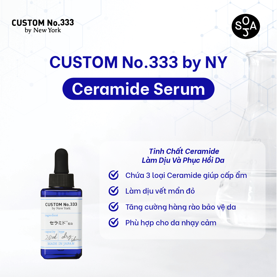 Tinh Chất Ceramide Custom No.333 by NY Làm Dịu Và Phục Hồi Da Ceramide Serum 20mL