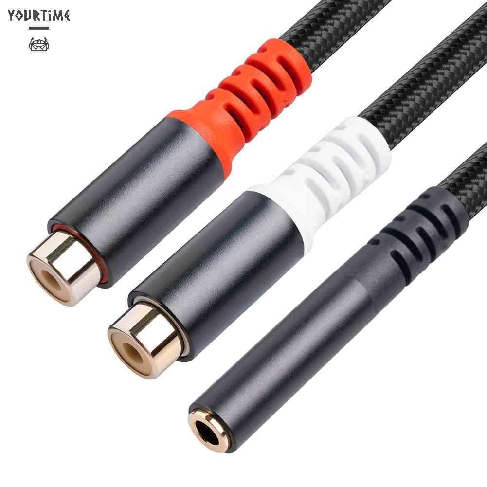 Cáp ChuyểN ĐổI Âm Thanh RCA 1 Sang 2-0.3m 3.5mm Chuyên DụNg