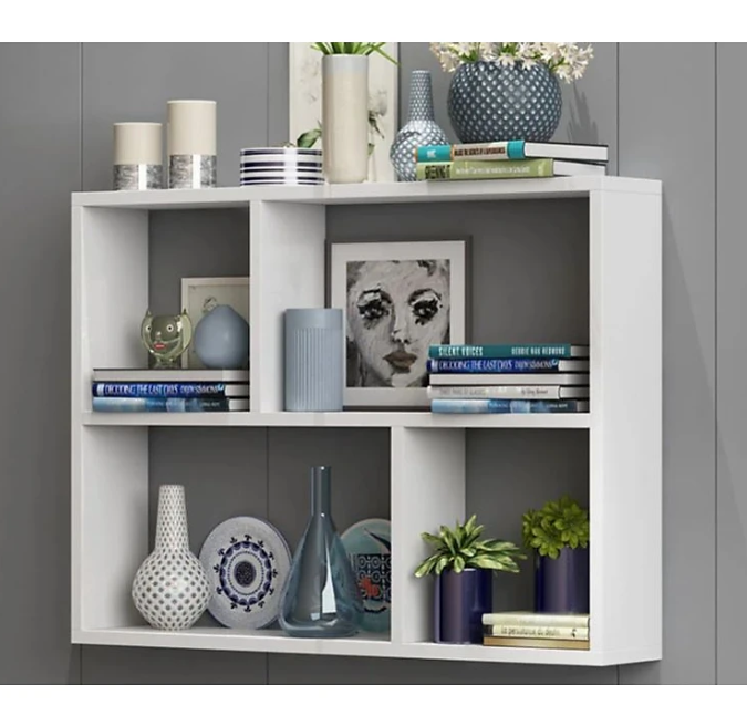 Kệ Sách Treo Tường Chữ Nhật Kết Cấu Giấu Chân Tundo CTKT07-80 KT 80 x 65 x 15cm