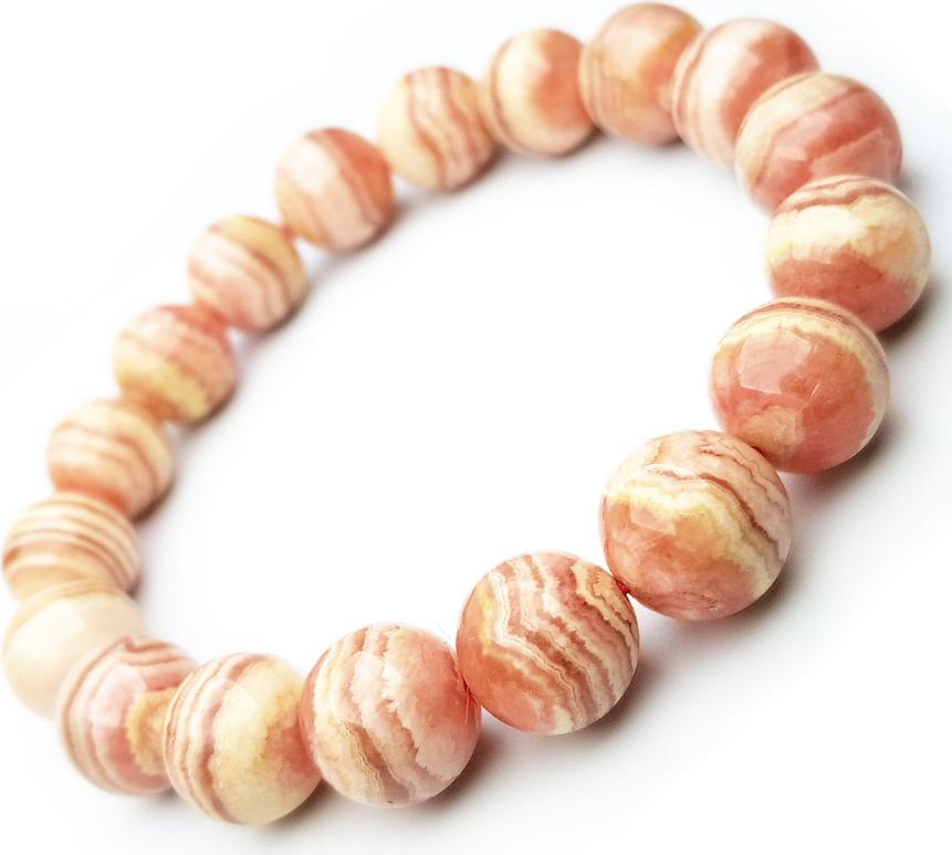 Vòng Tay Đá Đào Hoa Tự Nhiên 11mm - Natural Rhodochrosite Bracelet