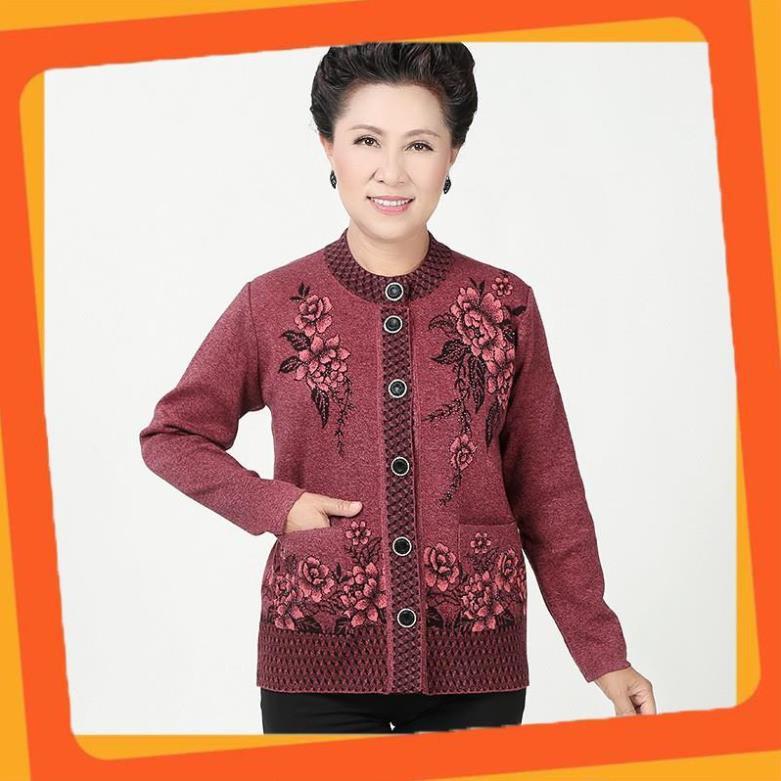 ÁO KHOÁC LEN CHO BÀ_LEN KHÔNG CỔ