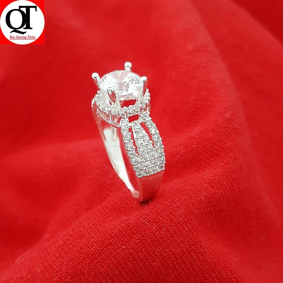 Nhẫn nữ bạc ổ cao phong cách Hàn Quốc bạc thật không xi mạ trang sức Bạc Quang Thản - QTNU18