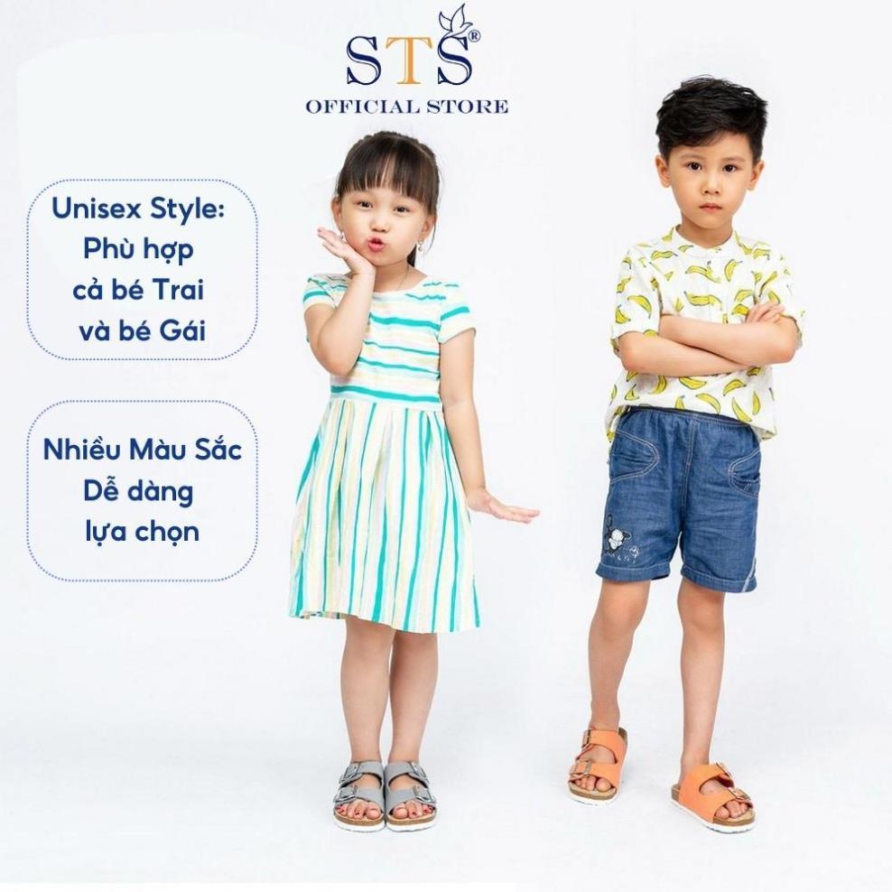 Dép Trẻ Em Dép da bò thật nguyên tấm Bioline quai ngang đế trấu nhiều màu cho bé mã STK01 BH 6 tháng