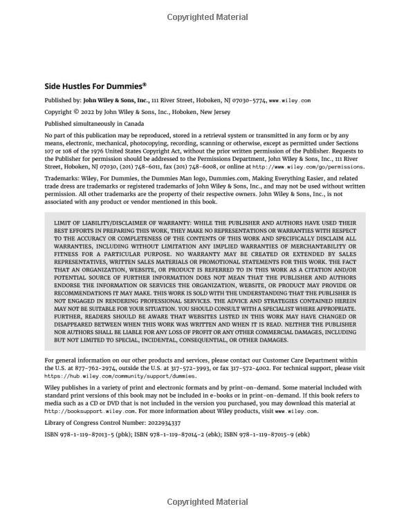 Sách ngoại văn: Side Hustles For Dummies