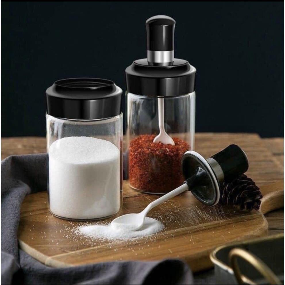 Hũ Đựng Gia Vị Cao Cấp - Lọ Đựng Gia Vị Tiện Lợi Bằng Thủy Tinh An Toàn