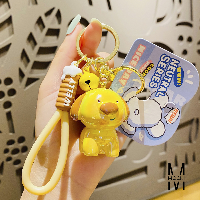 Móc khóa gấu, heo, chó lấp lánh