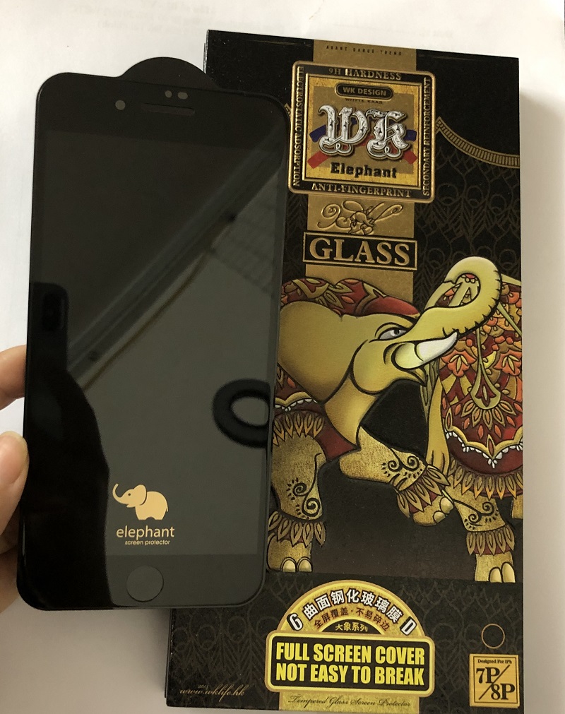 Hình ảnh Cường Lực Cho iPhone 7Plus/8 Plus WK Elephant 3D Bảo Vệ Toàn Diện - Siêu cứng ; Chống bám vân tay - TRẮNG - Hàng chính hãng