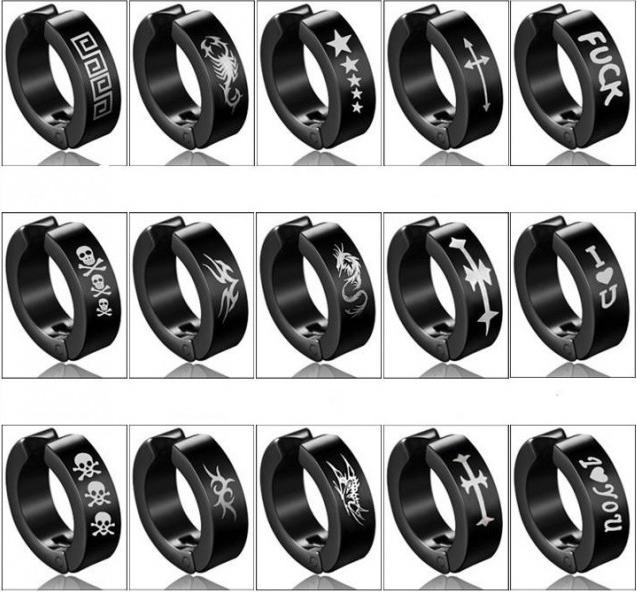 Bộ 2 bông tai nam cặp vành ngẫu nhiên