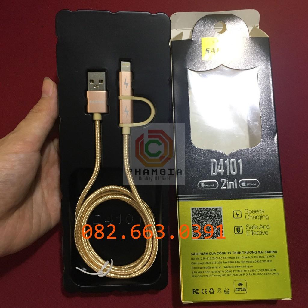 Cáp sạt nhanh 2 đầu dành cho máy IOS  và Android