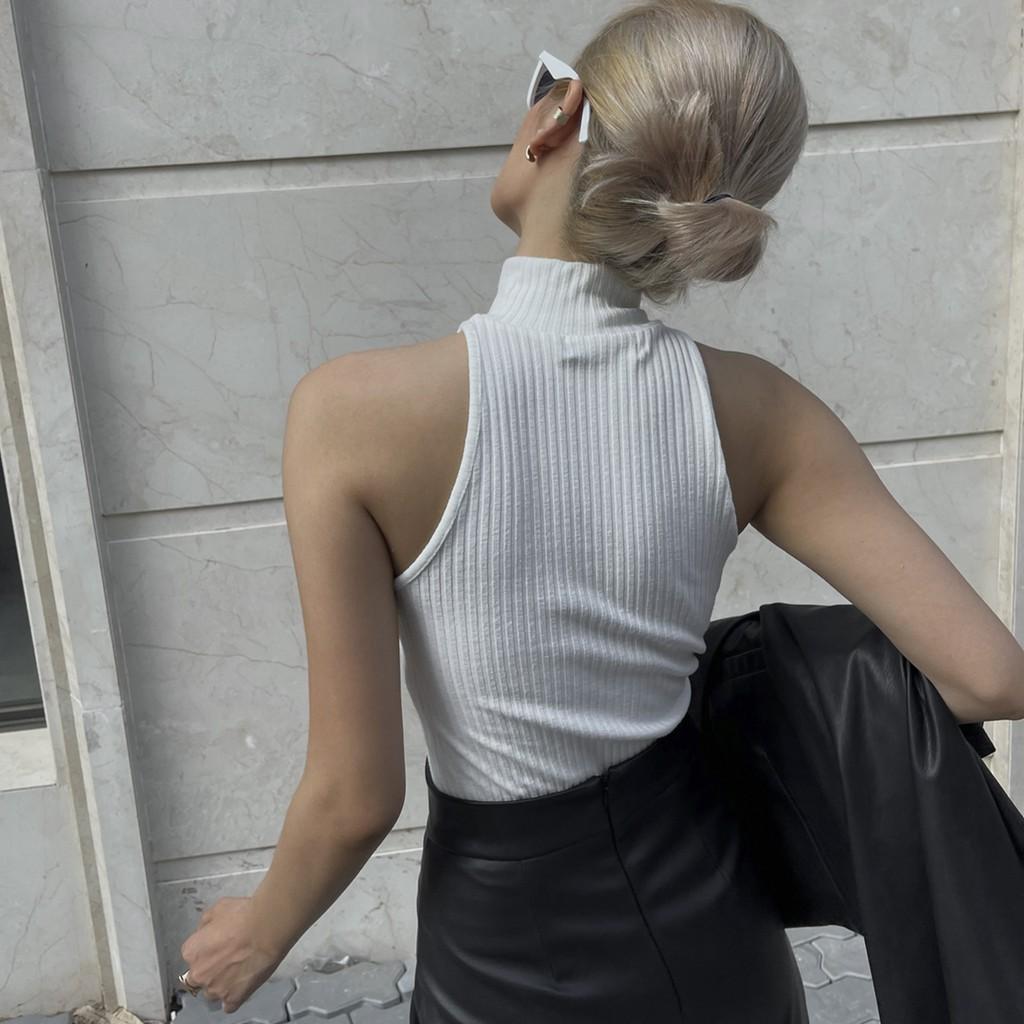 TATICHU - Áo thun cổ lọ sát nách -Turtle Neck Top