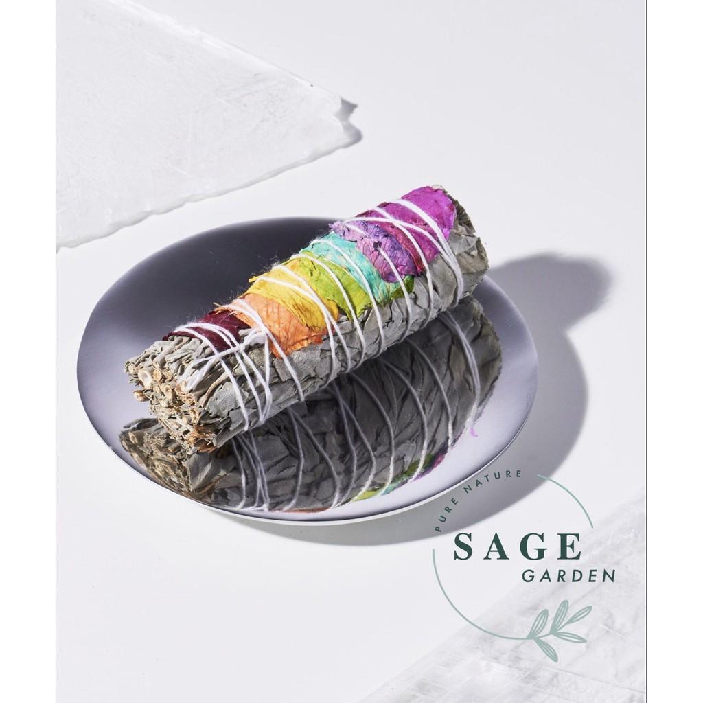 TÁI TẠO NĂNG LƯỢNG - Xô Chakra (White Sage 7 Chakra)_Size 13-15cm_SAGE GARDEN