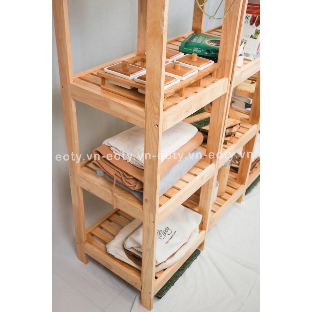Kệ gỗ đa năng 2, 3,4 5 tầng tự lắp ráp phong cách Hàn Quốc - tủ gỗ đa năng gỗ cao su