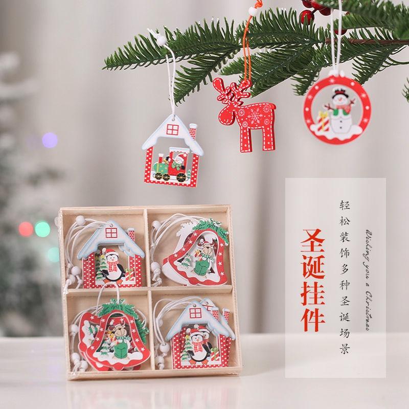 Bộ 12 thẻ gỗ trang trí cây thông Noel