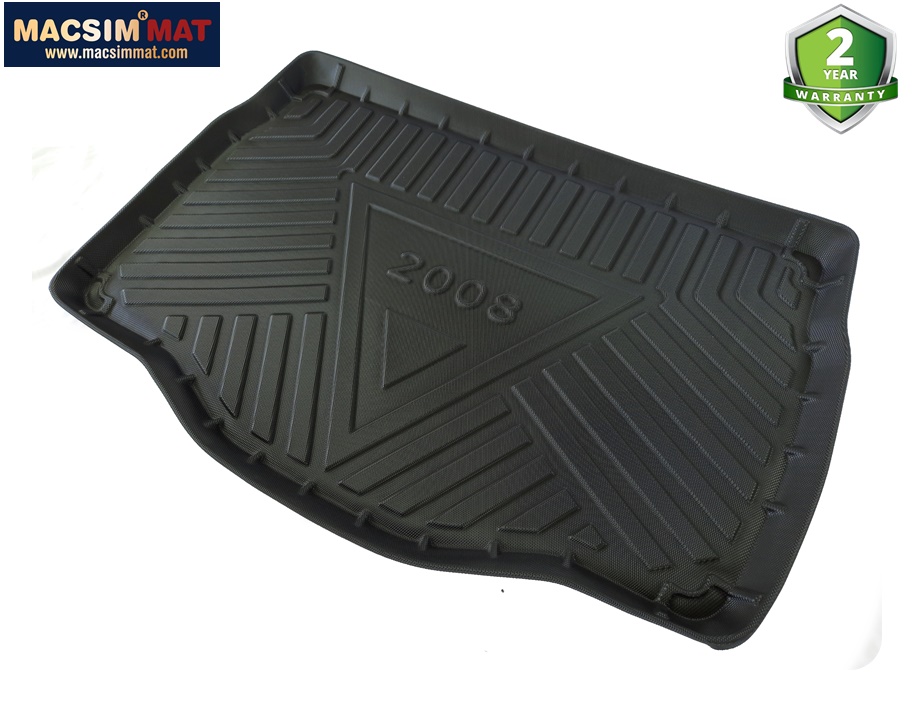Thảm lót cốp xe ô tô Peugeot 2008/208 2014-nay nhãn hiệu Macsim chất liệu TPV cao cấp màu đen hàng loại 2