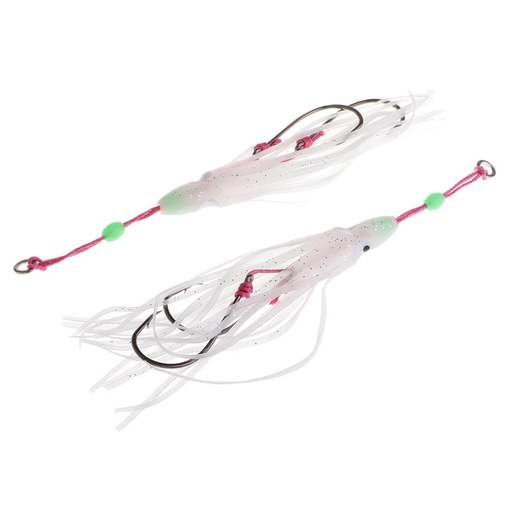 Squid Jig Fishing Lure Saltwater Bait Octopus Skirt with Hooks