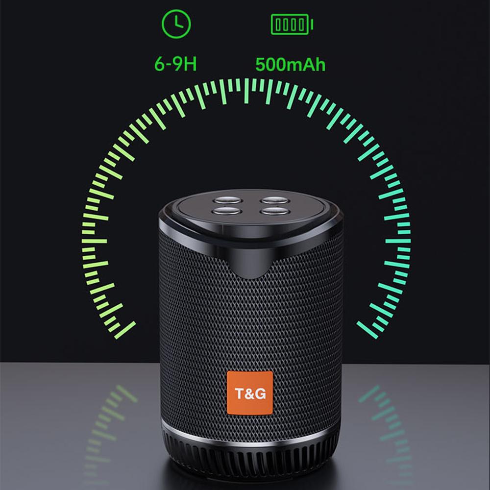 TWS Nhỏ Mini Không Dây Tương Thích Bluetooth Loa Di Động Đài FM TF AUX USB Loa Loa Cột Nhạc Color: Army Green