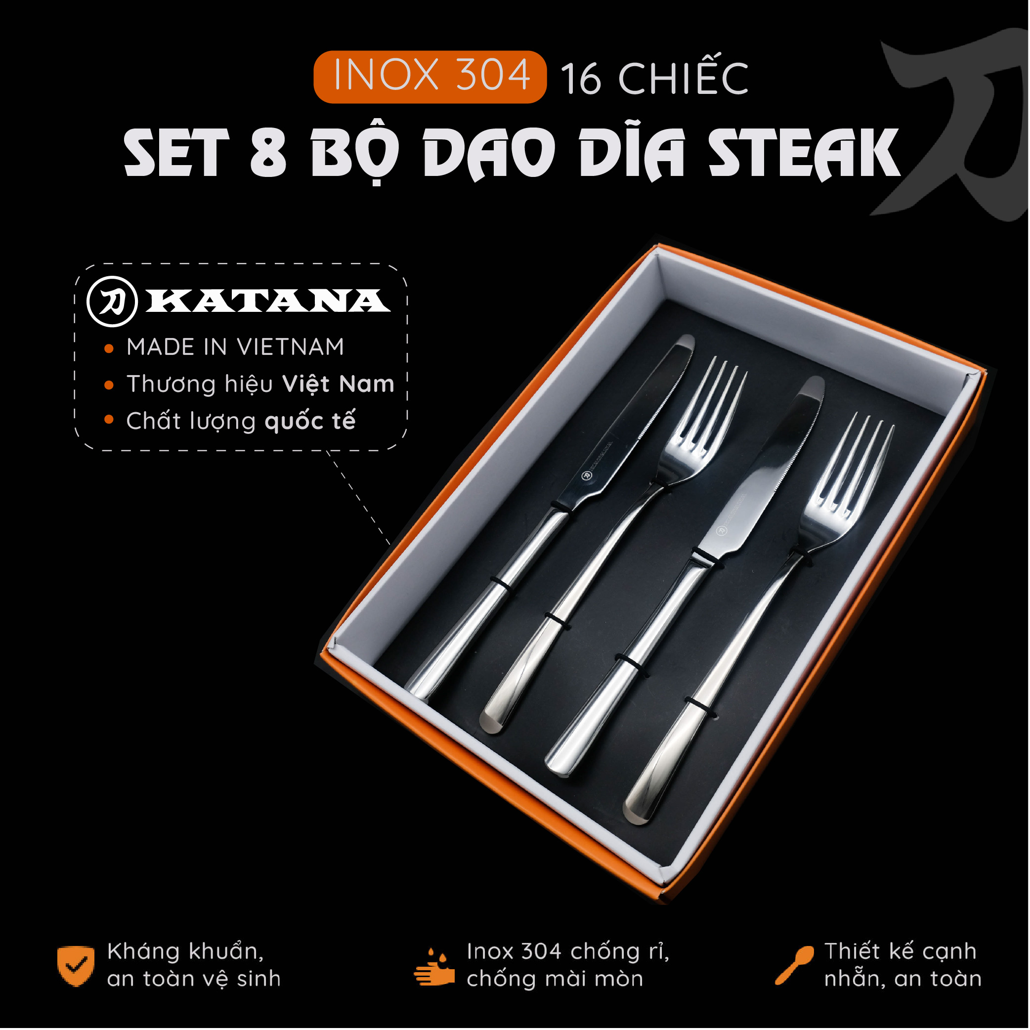Set 16 dao dĩa ăn steak KATANA - KATA140