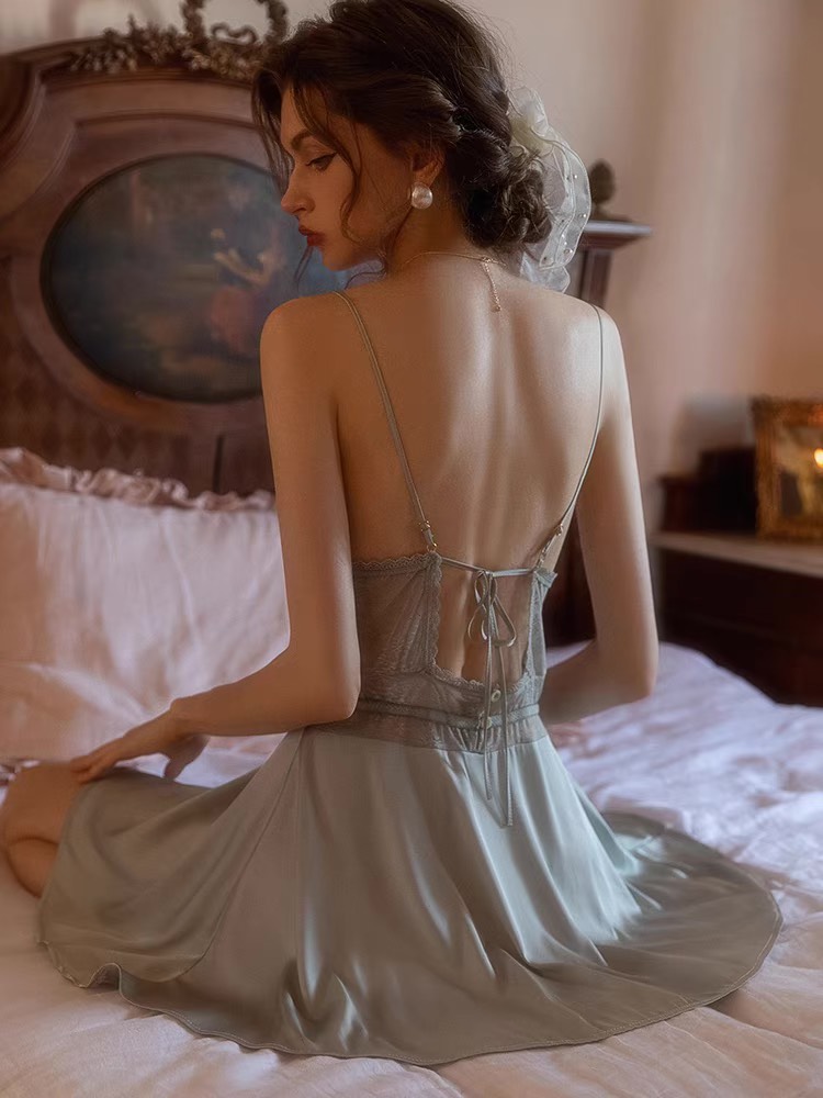 Váy Ngủ Hai Dây Thắt Eo Gợi Cảm (Không kèm áo choàng) - B.Lingerie