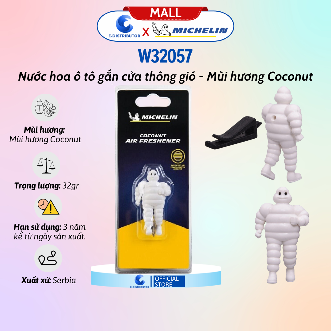 Nước Hoa Ô Tô Michelin Gắn Cửa Thông Gió W32064 - W32040 - W32057 - W32019 - W32026 - W32033 - Sáp Thơm Gắn Máy Lạnh  - Hàng Chính hãng