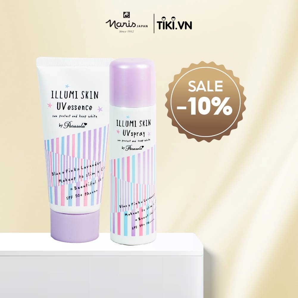 Combo Chống Nắng Tạo Hiệu Ứng Thon Gọn Phù Hợp Mọi Loại Da Giúp Nâng Tone Naris Illumi Skin UV SPF50+ PA++++