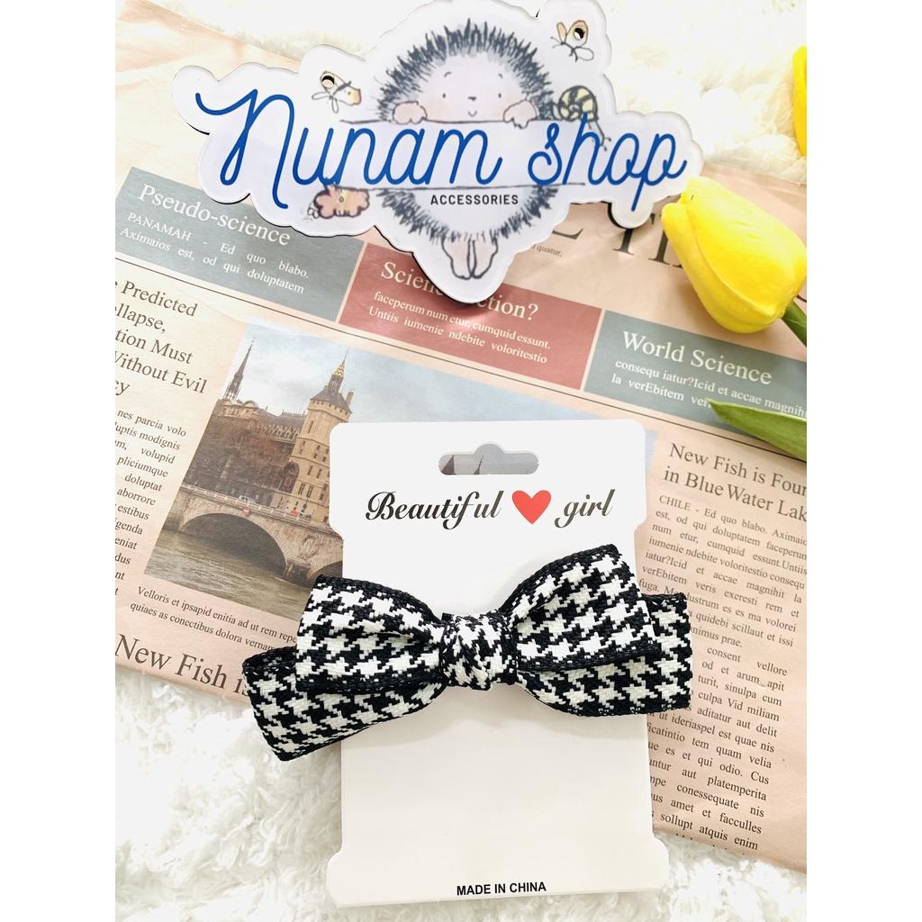 Cột tóc nhún nơ vải hai tầng dày dặn sang chảnh - Nunam shop