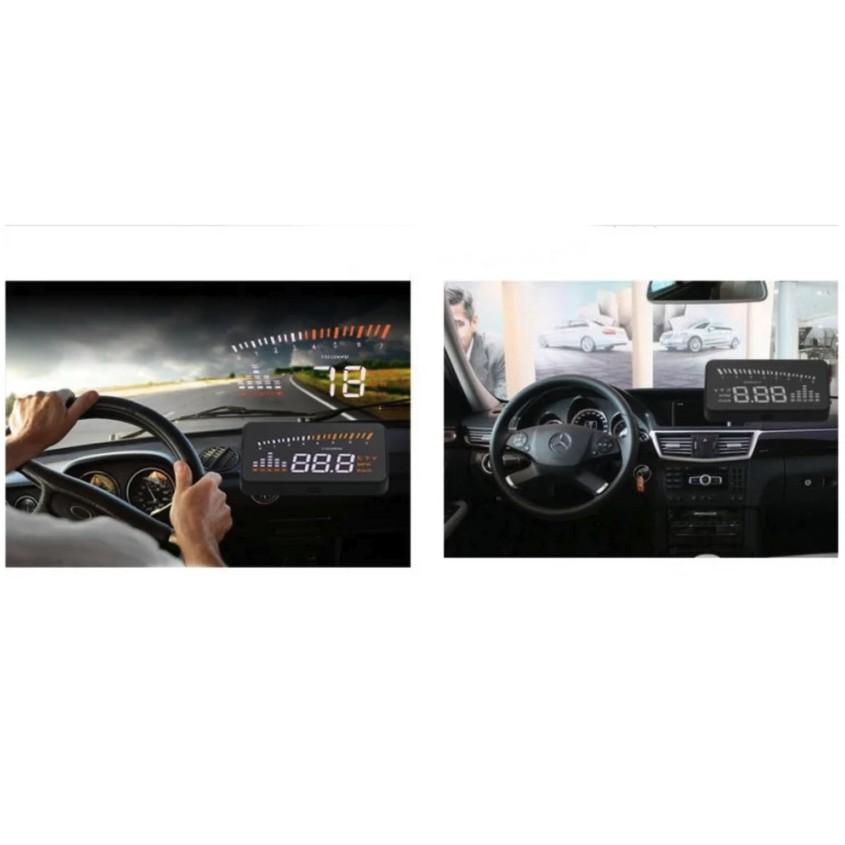 Bộ hiển thị và cảnh báo tốc độ lên kính lái HUD X5 cho xe hơi