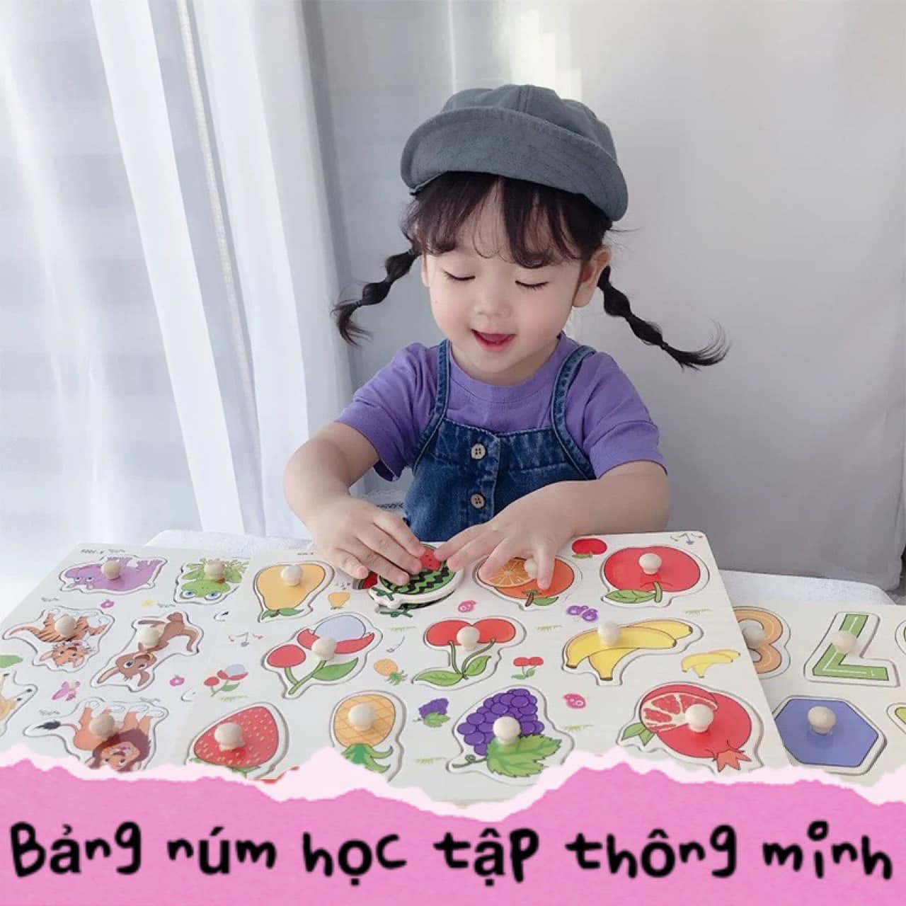 Bảng núm gỗ cho bé, đồ chơi gỗ nhiều chủ đề, đồ chơi giáo dục sớm cho bé