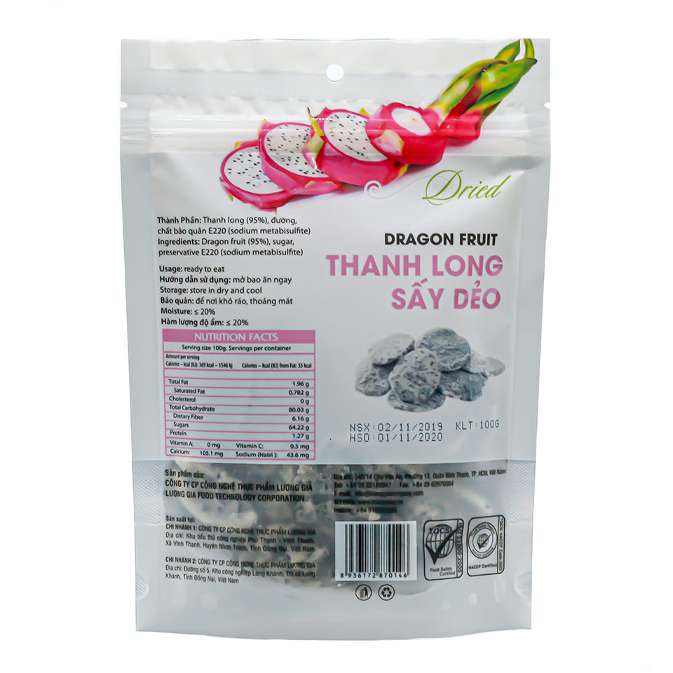 Thanh long sấy dẻo Ohla - 100g