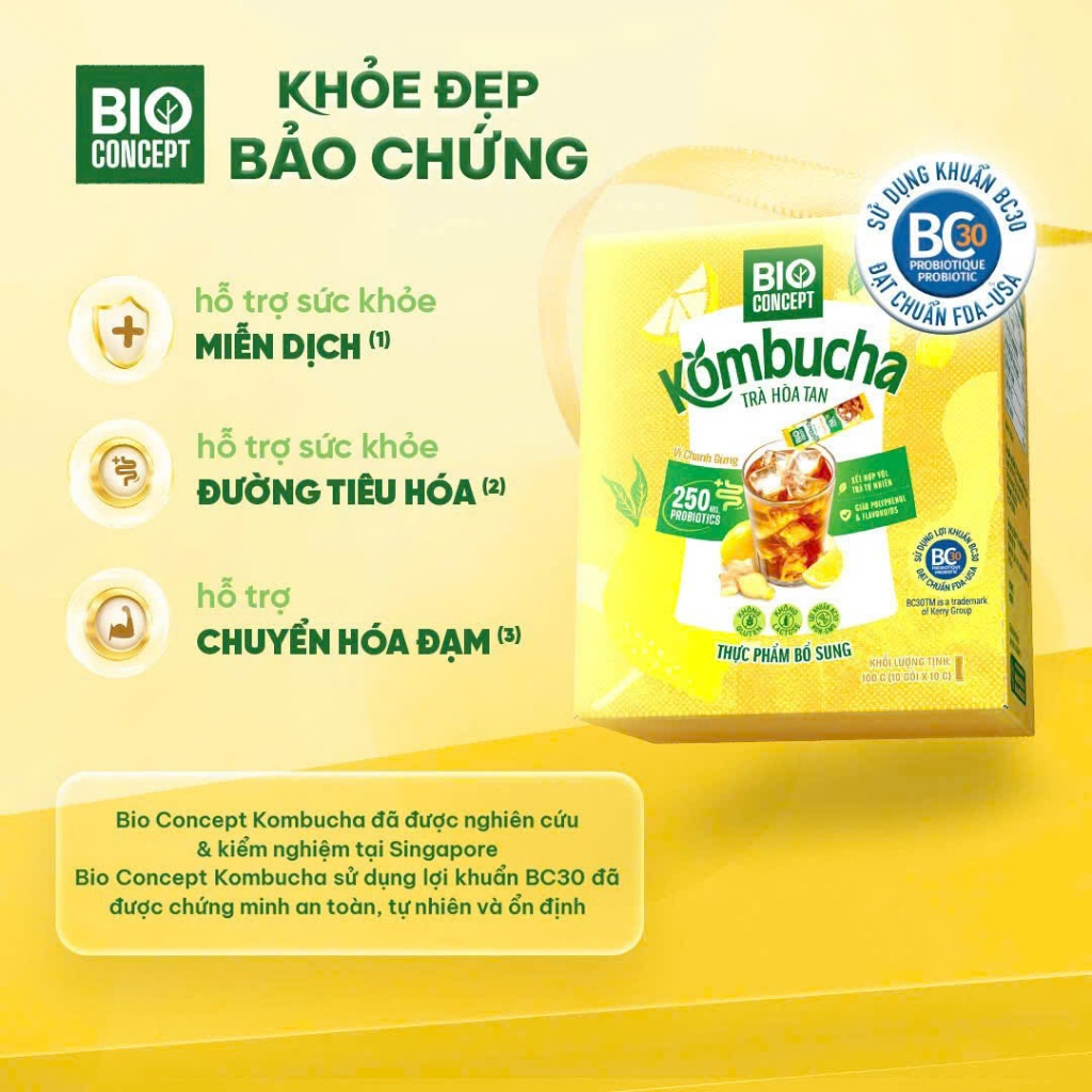 Cozy Trà Kombucha 10 gói x 10g Hộp