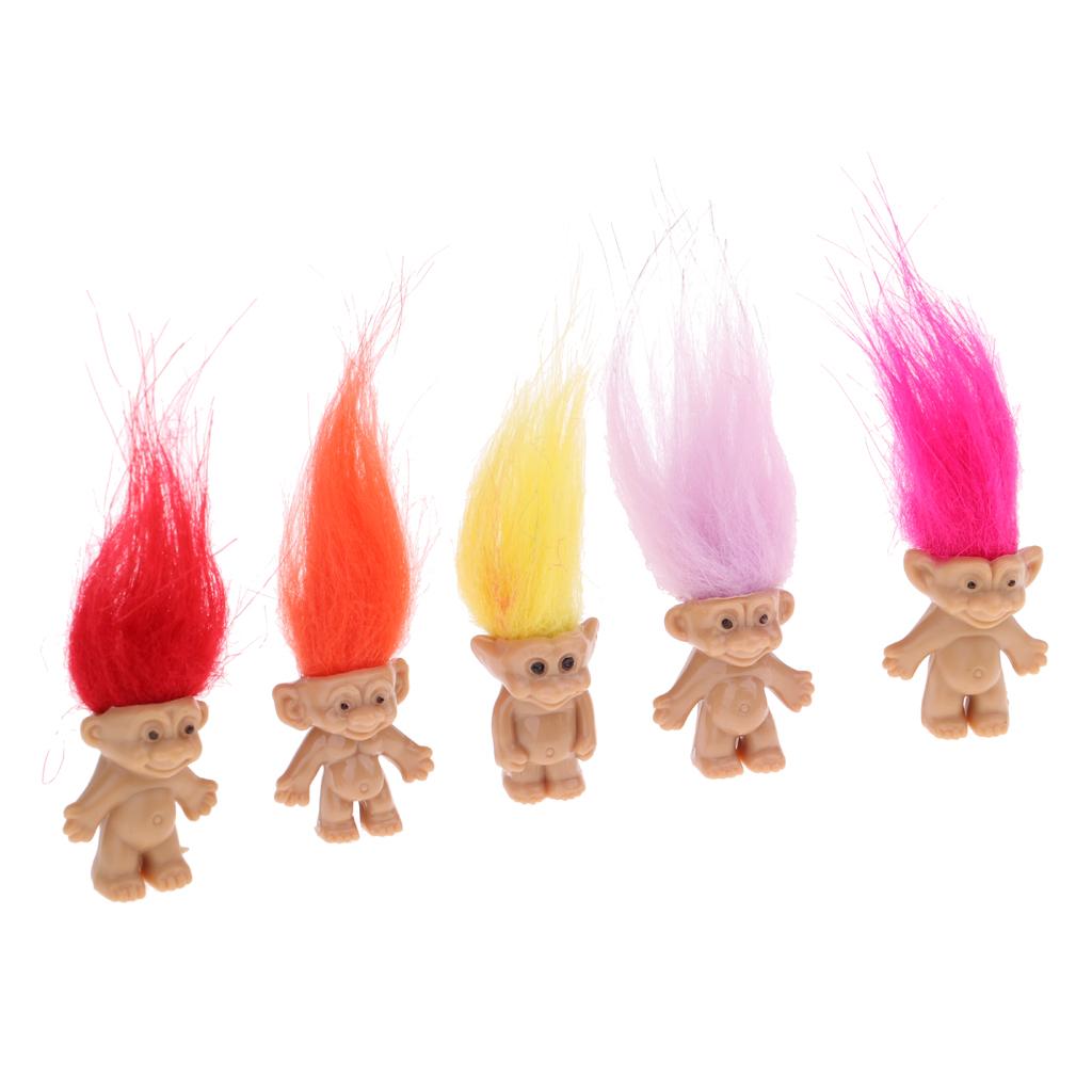 5 Miếng PVC May Mắn Troll Búp Bê An Toàn Đồ Chơi Ngộ Nghĩnh Cho Trẻ Em Bé Dự Tiệc Cung Cấp/Bánh Topper/Trang Trí