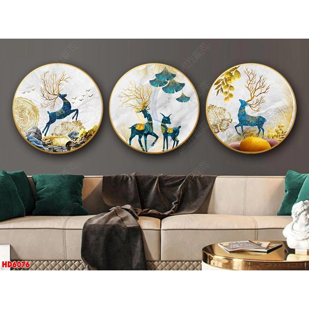 Top 10 bộ ba tranh tròn tráng gương, tranh treo phòng khách, tranh treo phòng ngủ cao cấp