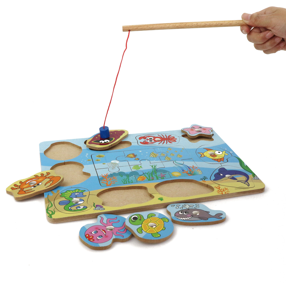 Đồ chơi câu cá cho bé, Câu Thú Biển - Đồ chơi gỗ Winwintoys