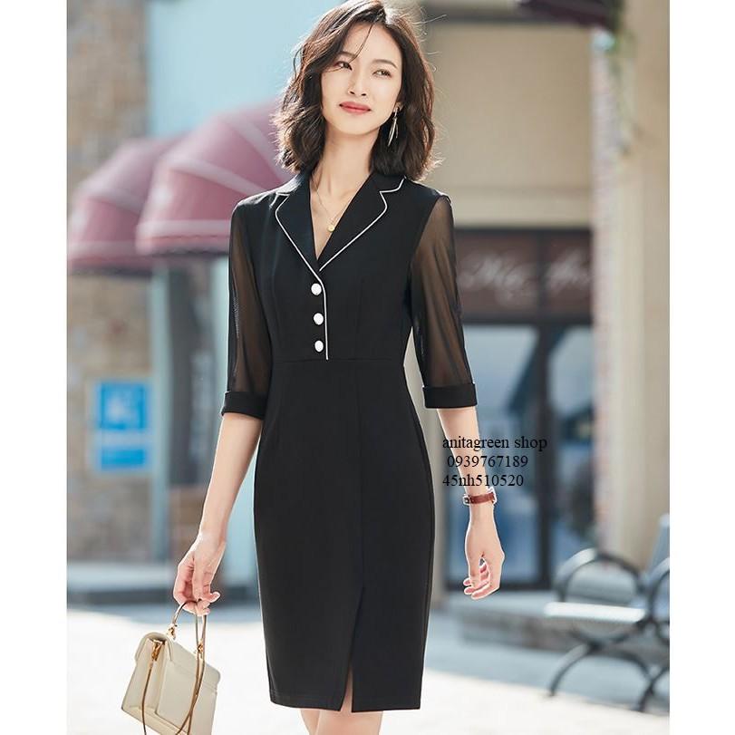 nh510520-ĐẦM ÔM VEST TAY LỠ