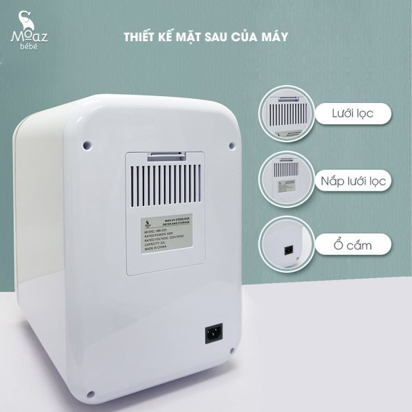 MÁY TIỆT TRÙNG SẤY KHÔ TIA UV VÀ BẢO QUẢN BÌNH SỮA MOAZ BÉBÉ MB – 023