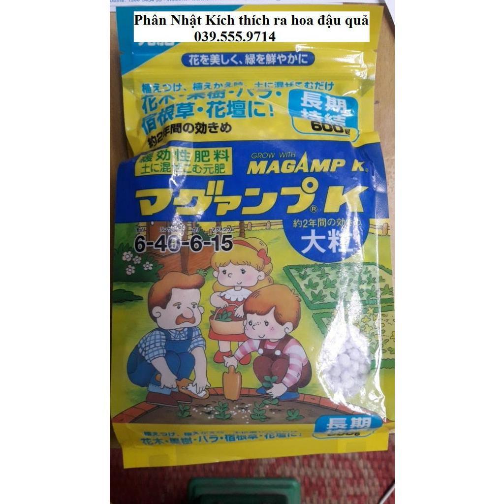 Phân bón dinh dưỡng hạt trắng MAGAMP K Nhật Bản gói 600g- giúp rễ chắc khỏe, kích thích ra hoa đậu quả
