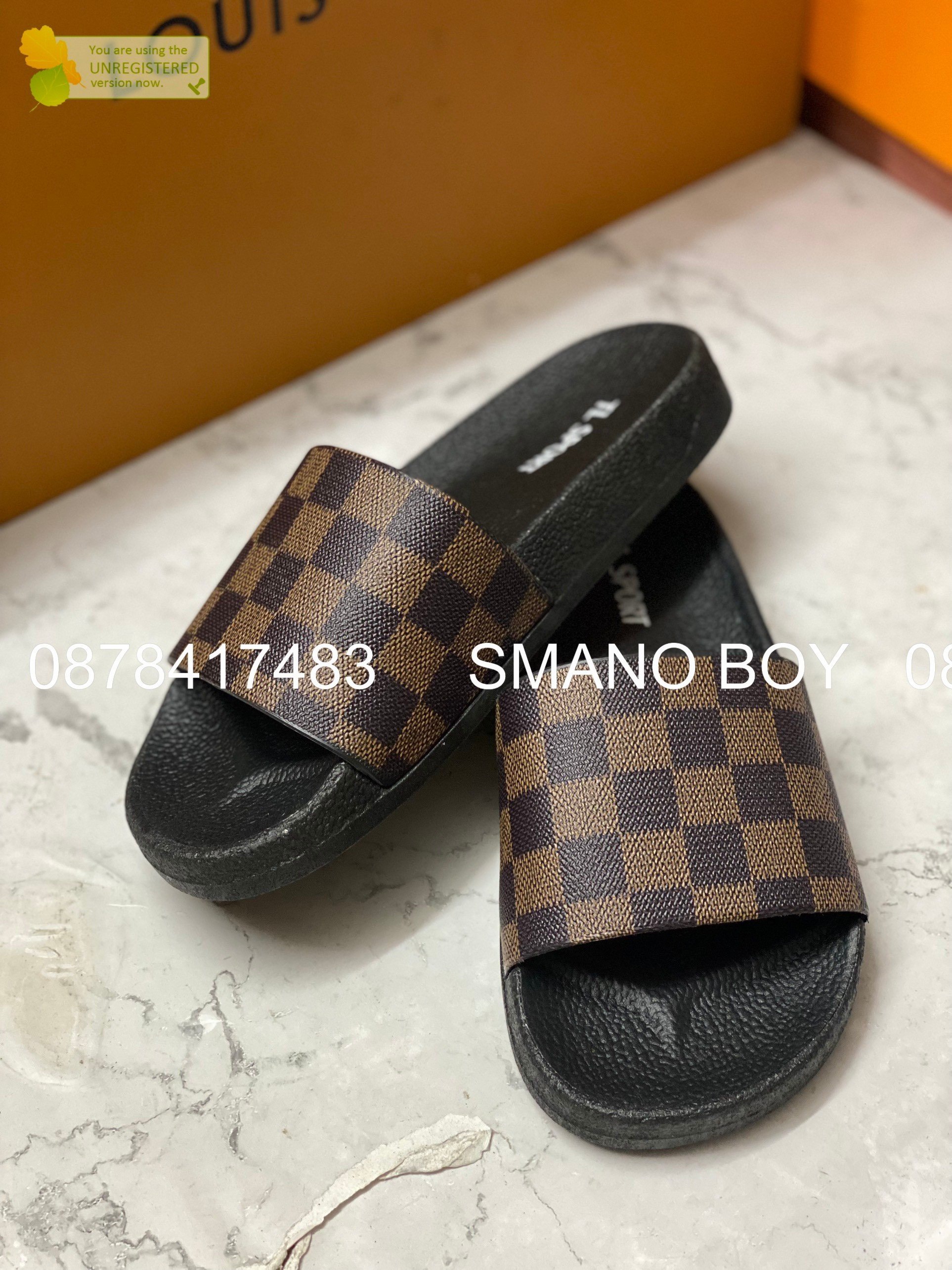 DÉP QUAI NGANG NỮ CARO NÂU SMANO HOẢ TỐC